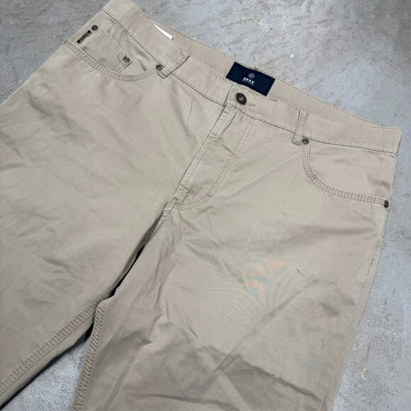 BRAX Cooper Chino Pants Stretch Cotton Trousers Beige 36x29 - Picture 2 of 10